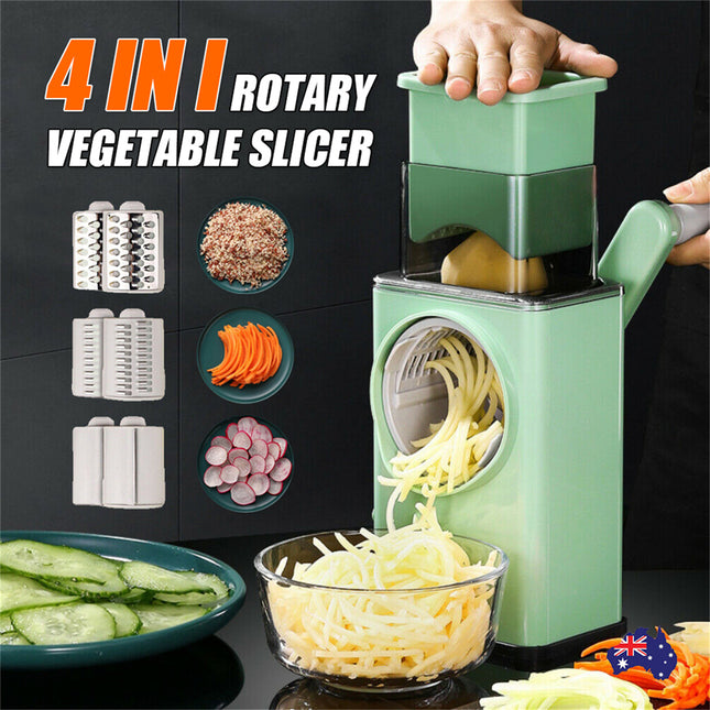 Kitchen Vegetable Food Manual Rotary Drum Grater Chopper Slicer Fruit Cutter 2