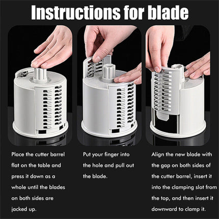 Kitchen Vegetable Food Manual Rotary Drum Grater Chopper Slicer Fruit Cutter 6