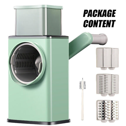 Kitchen Vegetable Food Manual Rotary Drum Grater Chopper Slicer Fruit Cutter 8