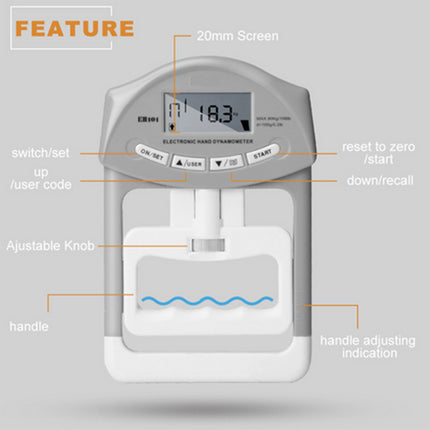 Digital Dynamometer Hand Grip Strength Muscle Tester Electronic Power Measure 9