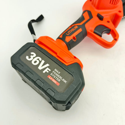 6" Mini Orange Cordless Electric Chainsaw 2X Battery-Powered Wood Cutter Rechargeable 2