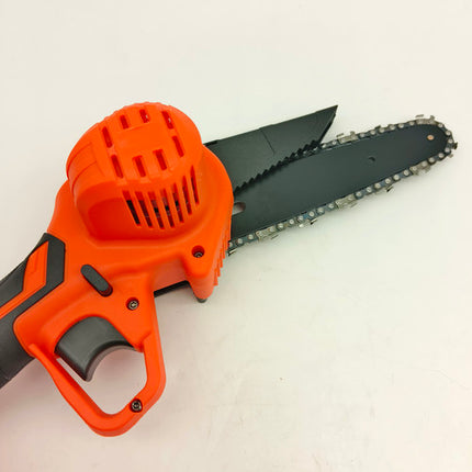 6" Mini Orange Cordless Electric Chainsaw 2X Battery-Powered Wood Cutter Rechargeable 3
