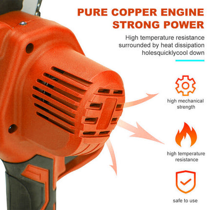 6" Mini Orange Cordless Electric Chainsaw 2X Battery-Powered Wood Cutter Rechargeable 7