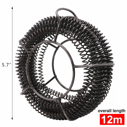 Plumber Drain Snake Pipe Metal Cleaner Pipeline Sewer 12M + 6 Drill Bit Tool DIY 5