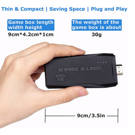 64G 4K 10000+ Retro Games Stick TV Video Game Console HDMI 2 Wireless Controller 2