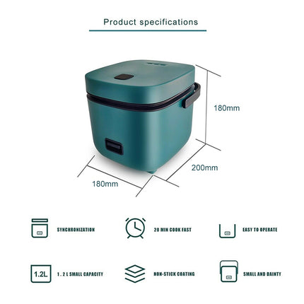1.2L Mini Rice Cooker Travel Small Non-stick Pot For Cooking Soup Rice Stews 2
