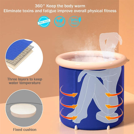 Portable Bathtub Bath Tub Folding Bathtub Portable PVC Water Tub Spa Bath Tub 2