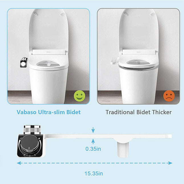 Toilet Bidet Seat Dual Nozzles Bidet Non Electric Toilet Water Sprayer Bathroom 2