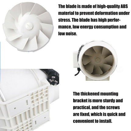 6'' Extractor Fan Duct Hydroponic Inline Exhaust Vent Industrial 4