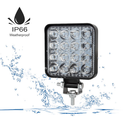 10PCS 80W CREE FLOOD LED Work Lights 12V Boat Camping Square 4inch Bar 2