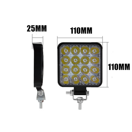 10PCS 80W CREE FLOOD LED Work Lights 12V Boat Camping Square 4inch Bar 3