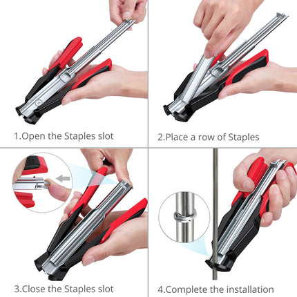 Hog Ring Gun C Clip Auto Feed Nailer Pliers+2500pcs Galvanised Steel Hogring Set 2
