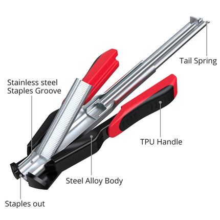 Hog Ring Gun C Clip Auto Feed Nailer Pliers+2500pcs Galvanised Steel Hogring Set 3