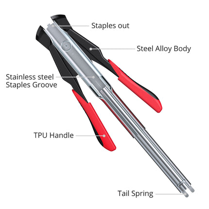 Hog Ring Gun C Clip Auto Feed Nailer Pliers+2500pcs Galvanised Steel Hogring Set 4