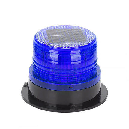 Solar Powered LED Flashing Beacon Light, 12-24V Amber Emergency Magnetic Warning Blue 2