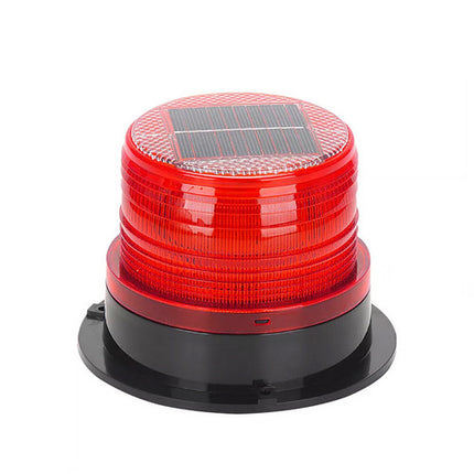 Solar Powered LED Flashing Beacon Light, 12-24V Amber Emergency Magnetic Warning Red 2