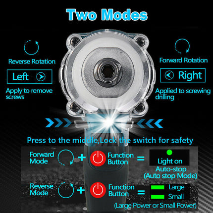 1/2" Cordless Impact Wrench Driver Brushless Rattle Gun For Makita 18V Battery 8