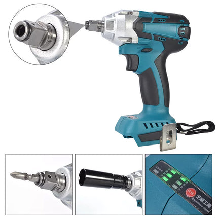 1/2" Cordless Impact Wrench Driver Brushless Rattle Gun For Makita 18V Battery 9