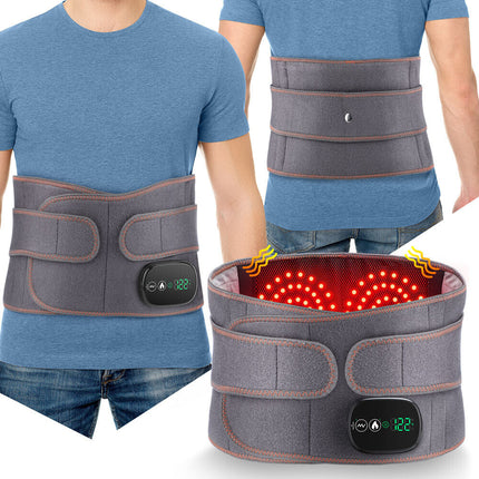 Electric Dual Infrared Light Heat Back Massager Waist Brace Lumbar Support Belt 2