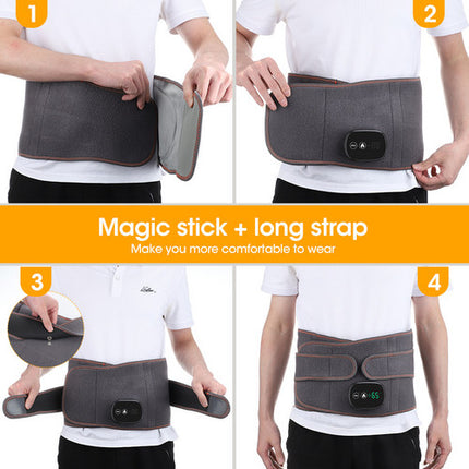 Electric Dual Infrared Light Heat Back Massager Waist Brace Lumbar Support Belt 3