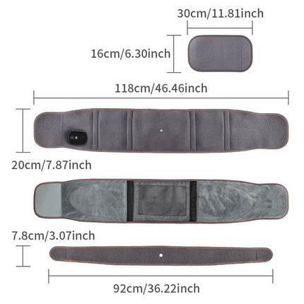 Electric Dual Infrared Light Heat Back Massager Waist Brace Lumbar Support Belt 8