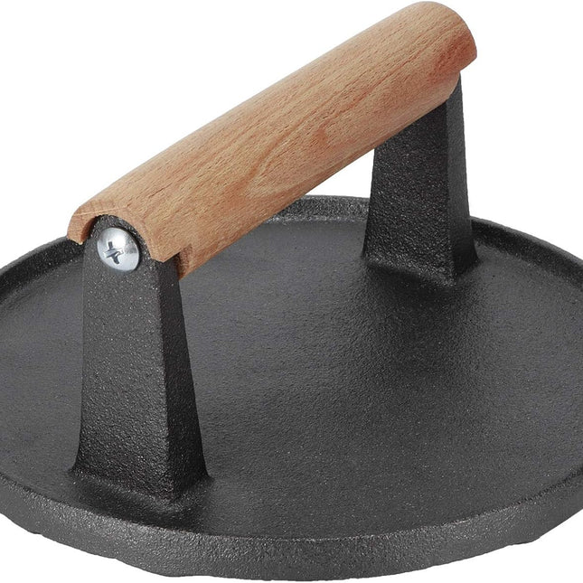 7" Heavy Duty Burger Press W/ Solid Wood Handle for Meat Smasher Hamburger Steak 2