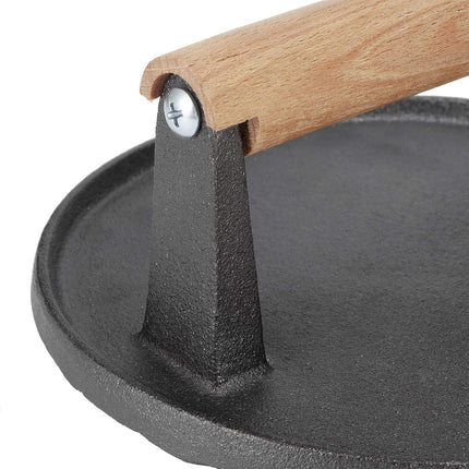 7" Heavy Duty Burger Press W/ Solid Wood Handle for Meat Smasher Hamburger Steak 3