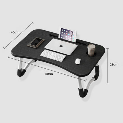 Black Laptop Stand Table Foldable Desk Computer Study Bed Adjustable Cup Slot Tray 8