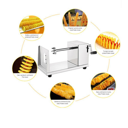 Vegetable Spiral Cutter Potato Twister Tornado Slicer Machine Stainless Steel 2