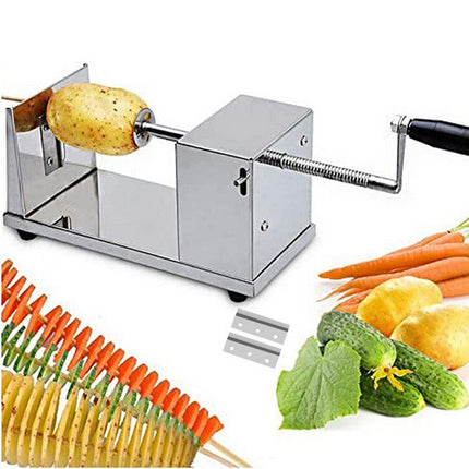 Vegetable Spiral Cutter Potato Twister Tornado Slicer Machine Stainless Steel 9