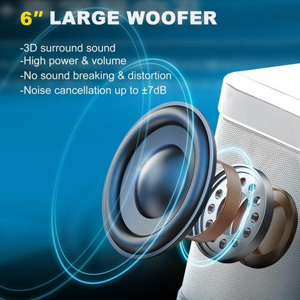 Sliver Karaoke Machine with 2 Wireless Microphones Bluetooth-Compatible 5.0 for Parties 4