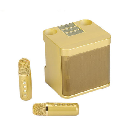 Gold Karaoke Machine with 2 Wireless Microphones Bluetooth-Compatible 5.0 for Parties 9