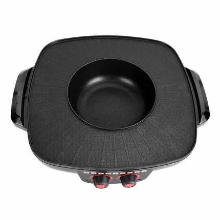 Electric 2 in 1 Hot Pot BBQ Oven Smokeless Barbecue Pan Grill Hotpot Machine 10