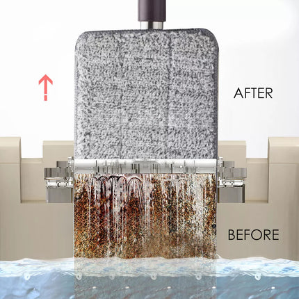 Mop Bucket Wet Dry Rinse Wash 360 Rotating Squeeze Flat Floor Cleaner with Pads 2