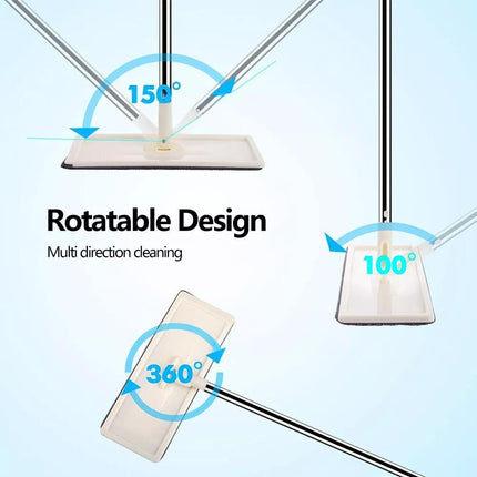 Mop Bucket Wet Dry Rinse Wash 360 Rotating Squeeze Flat Floor Cleaner with Pads 3