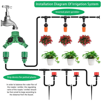 201X 50M Hose Garden Irrigation System Greenhouse Plant Watering DIY Micro Drip 2