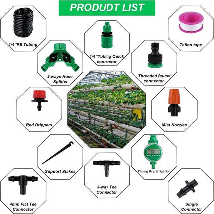 201X 50M Hose Garden Irrigation System Greenhouse Plant Watering DIY Micro Drip 6