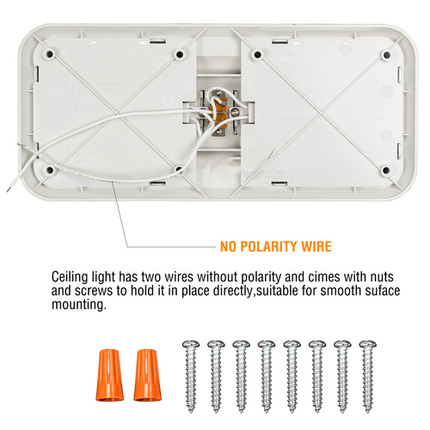 12V RV Interior LED Ceiling Light Boat Camper Caravan Trailer Double Dome Light 4