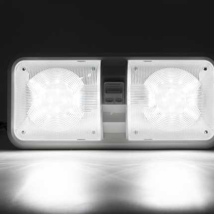 12V RV Interior LED Ceiling Light Boat Camper Caravan Trailer Double Dome Light 8