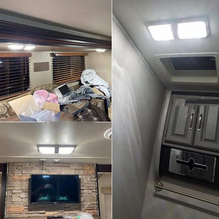 12V RV Interior LED Ceiling Light Boat Camper Caravan Trailer Double Dome Light 9