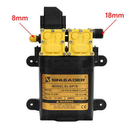 12LPM Caravan 12V Water Pump 130PSI High Pressure Self-Priming Camping Boat Farm 11