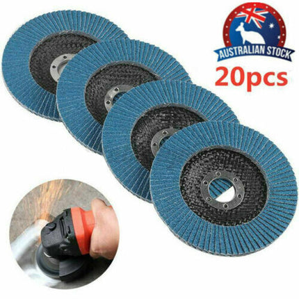 20 PCS 40 Grit Grinding Wheel 5'' 125MM Angle Grinder Flap Sanding Disc AU 3