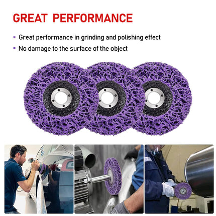 10 x 125mm x 22mm POLY STRIP DISC WHEEL PAINT RUST REMOVAL CLEAN GRINDER 3