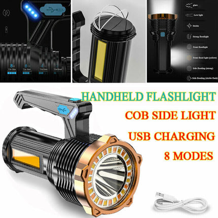 Most Powerful 1200lm LED Flashlight Super Bright Torch Lamp USB Rechargeable 8