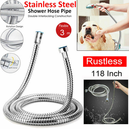 3m Shower Head Hose Stainless Steel Bathroom Flexible Tube Replacement Pipe AU 12