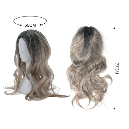 The new  Brown Gold Blonde Long Wavy Wig Synthetic Curly Hair Cosplay Fashion 8