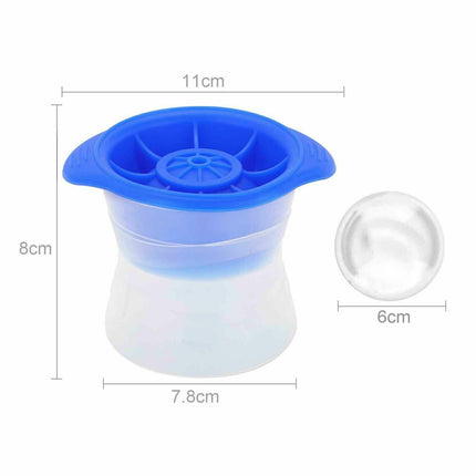 2pcs blue Silicone Ice Ball Mold Sphere Cube Maker Mould Jelly Whiskey Cocktail 2