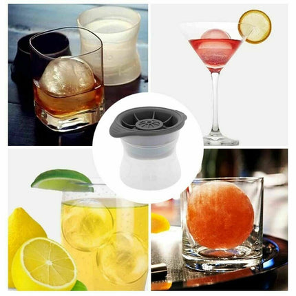 2pcs grey Silicone Ice Ball Mold Sphere Cube Maker Mould Jelly Whiskey Cocktail 2