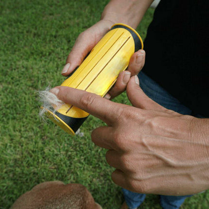 Pet Dog Cat Hair Fur Deshedding Shedding Trimmer Grooming Roll Comb Brush yellow 5
