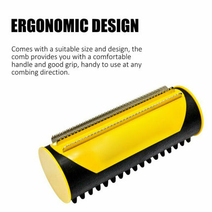 Pet Dog Cat Hair Fur Deshedding Shedding Trimmer Grooming Roll Comb Brush yellow 7